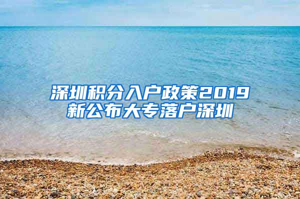 深圳积分入户政策2019新公布大专落户深圳