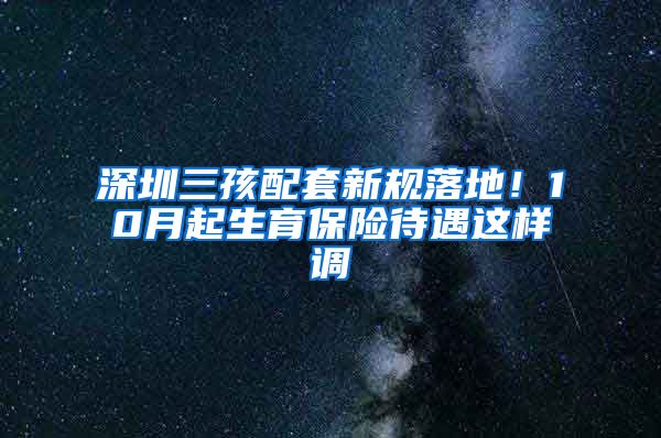 深圳三孩配套新规落地！10月起生育保险待遇这样调