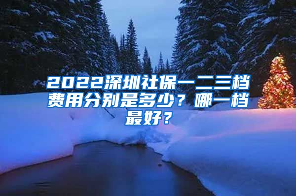 2022深圳社保一二三档费用分别是多少？哪一档最好？