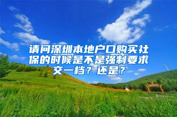 请问深圳本地户口购买社保的时候是不是强制要求交一档？还是？