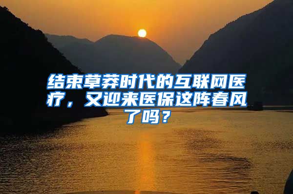 结束草莽时代的互联网医疗，又迎来医保这阵春风了吗？