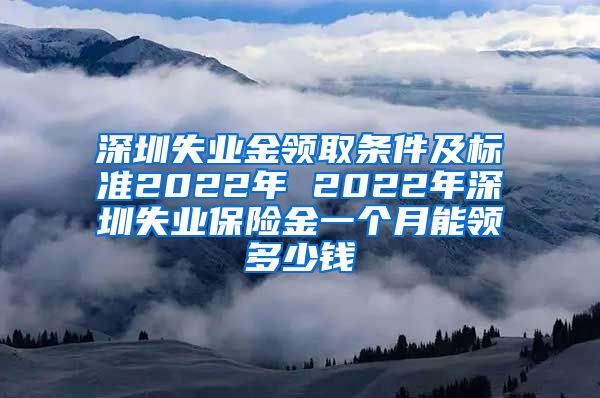 深圳失业金领取条件及标准2022年 2022年深圳失业保险金一个月能领多少钱