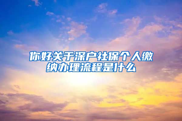 你好关于深户社保个人缴纳办理流程是什么