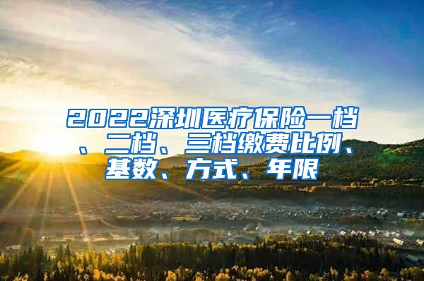 2022深圳医疗保险一档、二档、三档缴费比例、基数、方式、年限