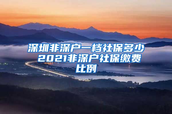 深圳非深户一档社保多少 2021非深户社保缴费比例