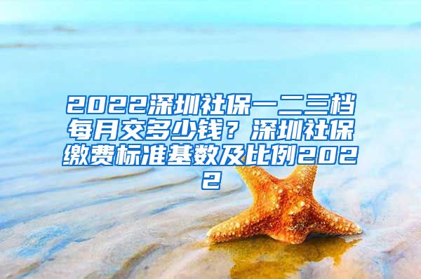 2022深圳社保一二三档每月交多少钱？深圳社保缴费标准基数及比例2022