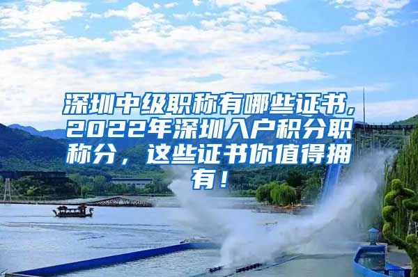 深圳中级职称有哪些证书,2022年深圳入户积分职称分，这些证书你值得拥有！