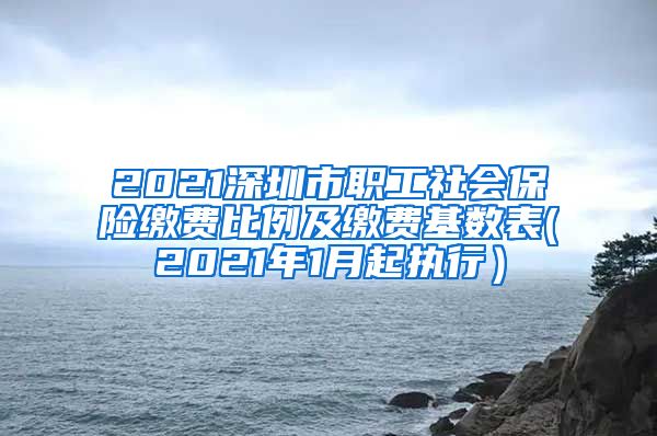 2021深圳市职工社会保险缴费比例及缴费基数表(2021年1月起执行）