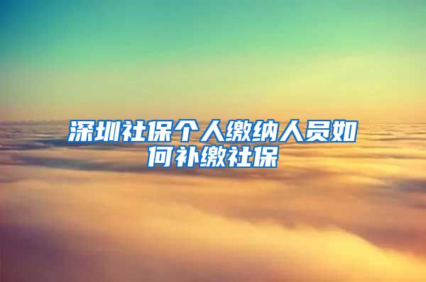 深圳社保个人缴纳人员如何补缴社保