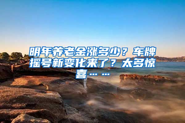 明年养老金涨多少？车牌摇号新变化来了？太多惊喜……