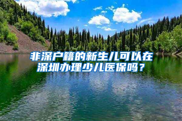 非深户籍的新生儿可以在深圳办理少儿医保吗？