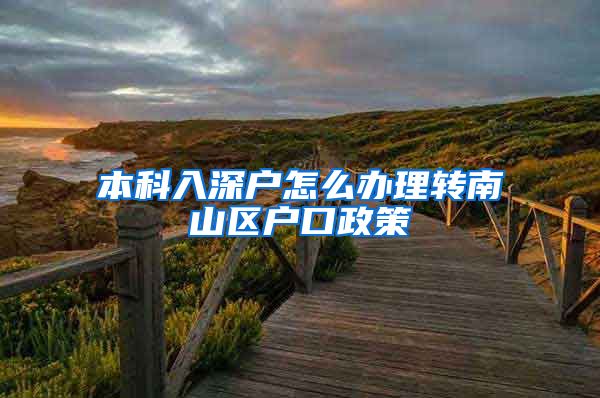 本科入深户怎么办理转南山区户口政策