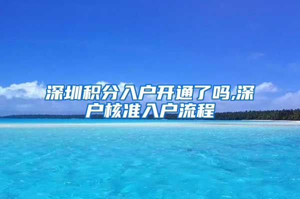 深圳积分入户开通了吗,深户核准入户流程