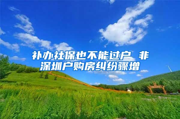 补办社保也不能过户 非深圳户购房纠纷骤增