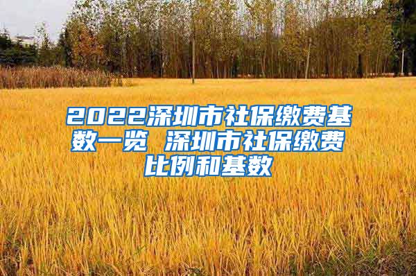 2022深圳市社保缴费基数一览 深圳市社保缴费比例和基数