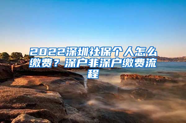 2022深圳社保个人怎么缴费？深户非深户缴费流程