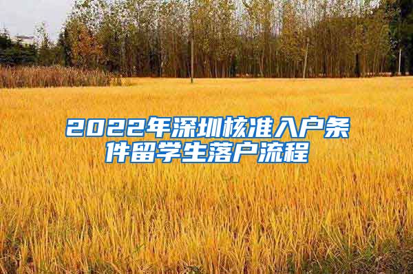 2022年深圳核准入户条件留学生落户流程