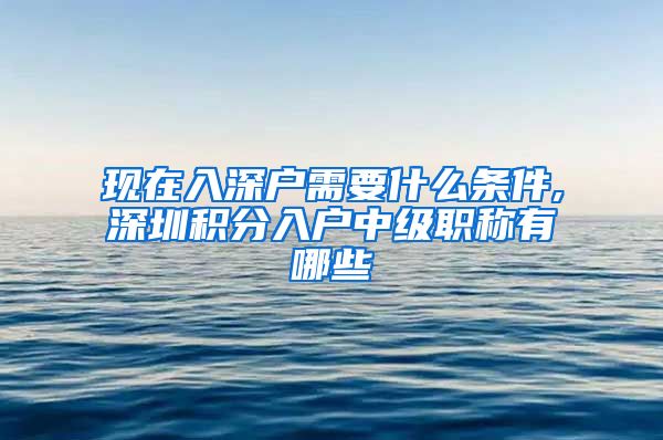 现在入深户需要什么条件,深圳积分入户中级职称有哪些