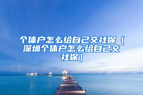 个体户怎么给自己交社保（深圳个体户怎么给自己交社保）