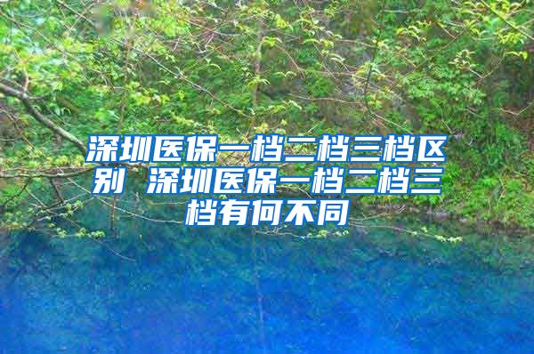 深圳医保一档二档三档区别 深圳医保一档二档三档有何不同