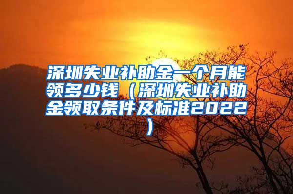 深圳失业补助金一个月能领多少钱（深圳失业补助金领取条件及标准2022）