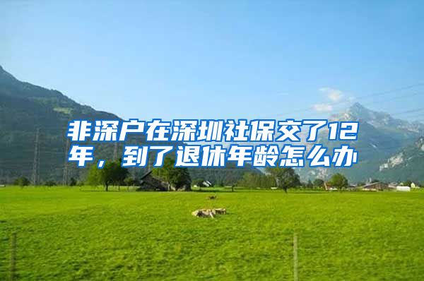 非深户在深圳社保交了12年，到了退休年龄怎么办