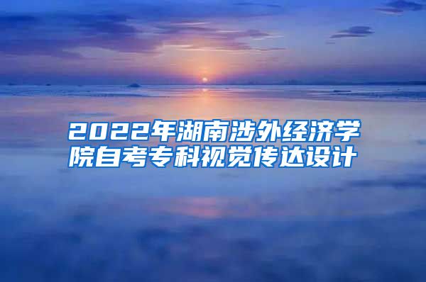 2022年湖南涉外经济学院自考专科视觉传达设计