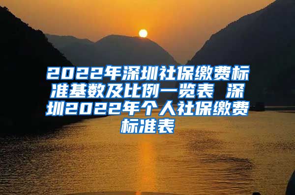 2022年深圳社保缴费标准基数及比例一览表 深圳2022年个人社保缴费标准表