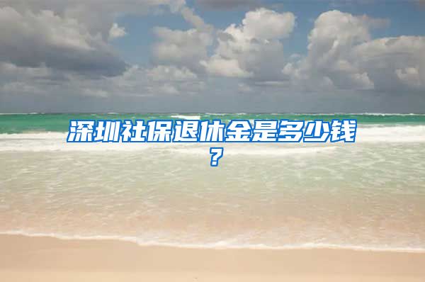 深圳社保退休金是多少钱？