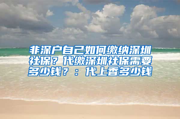 非深户自己如何缴纳深圳社保？代缴深圳社保需要多少钱？：代上香多少钱