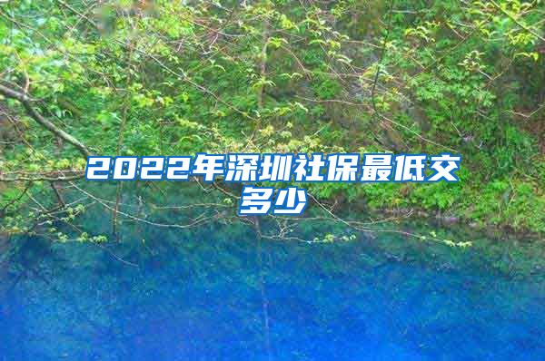 2022年深圳社保最低交多少