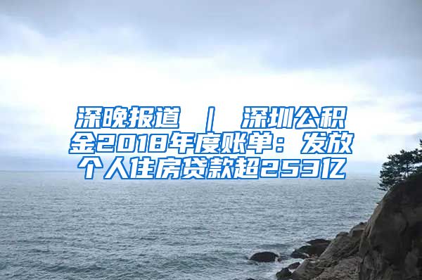 深晚报道 ｜ 深圳公积金2018年度账单：发放个人住房贷款超253亿