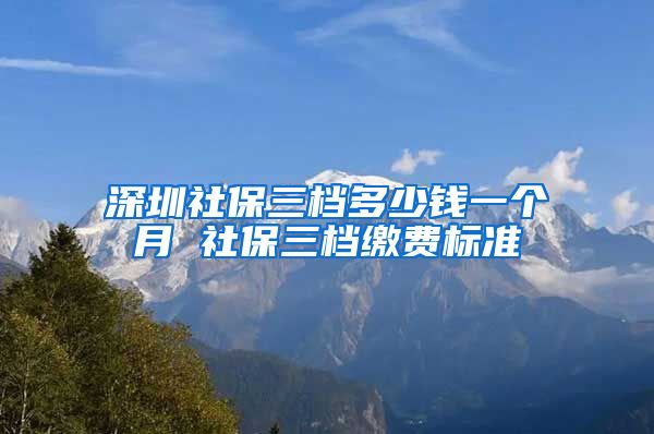 深圳社保三档多少钱一个月 社保三档缴费标准