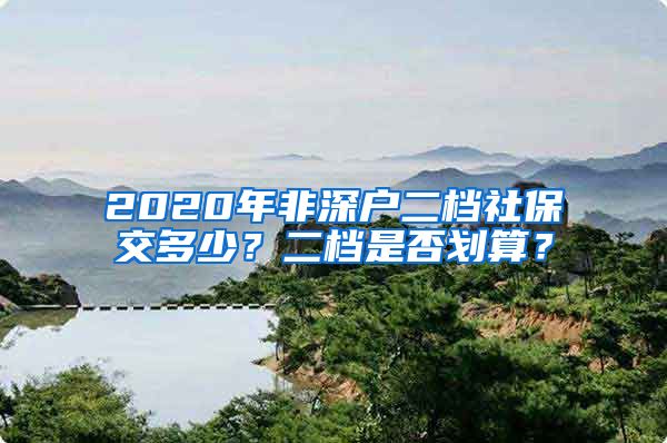 2020年非深户二档社保交多少？二档是否划算？