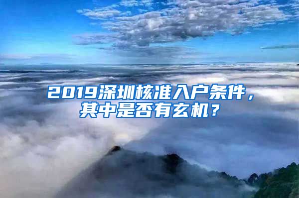 2019深圳核准入户条件，其中是否有玄机？