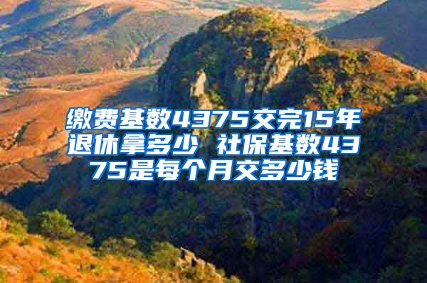 缴费基数4375交完15年退休拿多少 社保基数4375是每个月交多少钱