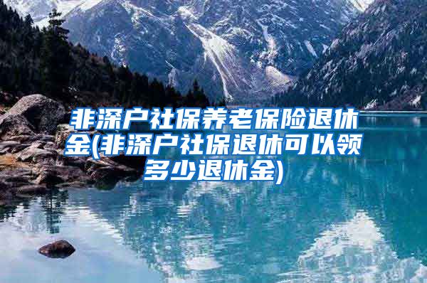 非深户社保养老保险退休金(非深户社保退休可以领多少退休金)