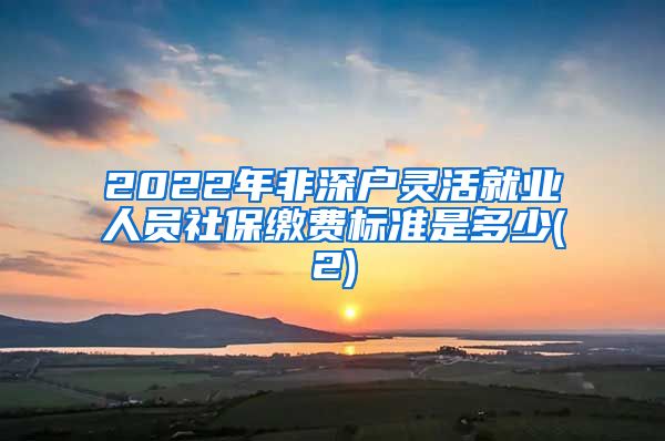 2022年非深户灵活就业人员社保缴费标准是多少(2)