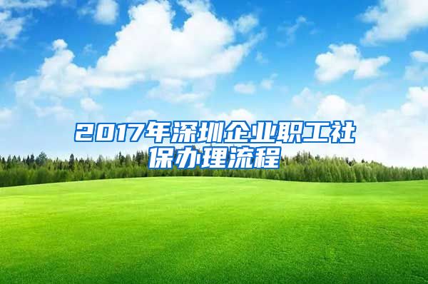 2017年深圳企业职工社保办理流程