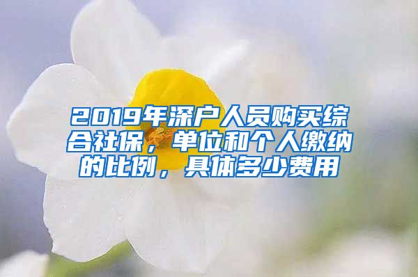 2019年深户人员购买综合社保，单位和个人缴纳的比例，具体多少费用