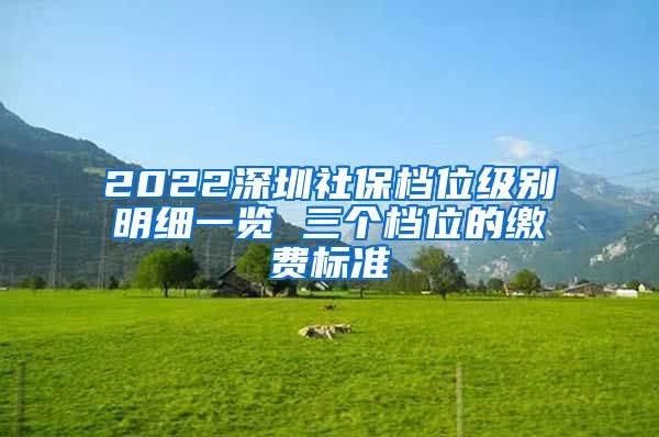 2022深圳社保档位级别明细一览 三个档位的缴费标准