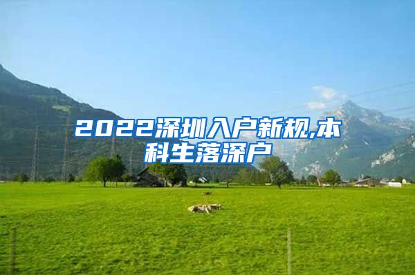 2022深圳入户新规,本科生落深户