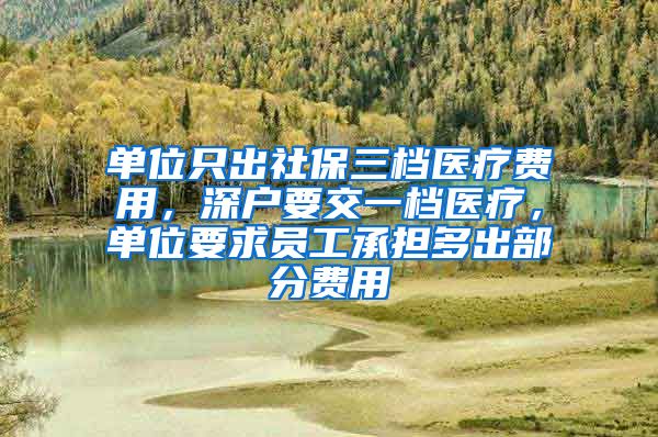 单位只出社保三档医疗费用，深户要交一档医疗，单位要求员工承担多出部分费用