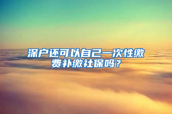 深户还可以自己一次性缴费补缴社保吗？