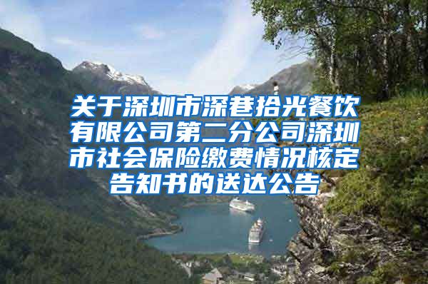 关于深圳市深巷拾光餐饮有限公司第二分公司深圳市社会保险缴费情况核定告知书的送达公告