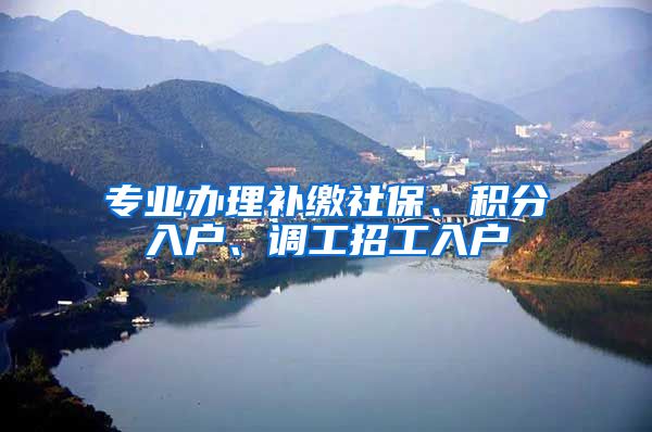 专业办理补缴社保、积分入户、调工招工入户