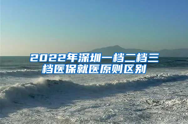 2022年深圳一档二档三档医保就医原则区别