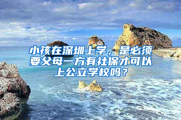 小孩在深圳上学，是必须要父母一方有社保才可以上公立学校吗？