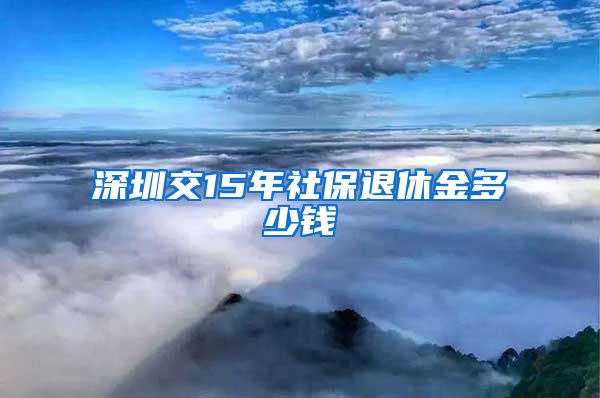 深圳交15年社保退休金多少钱