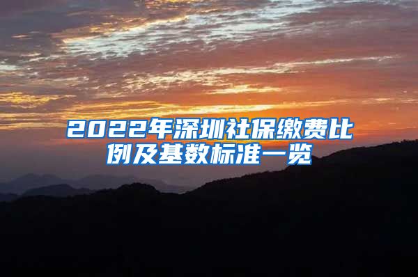 2022年深圳社保缴费比例及基数标准一览